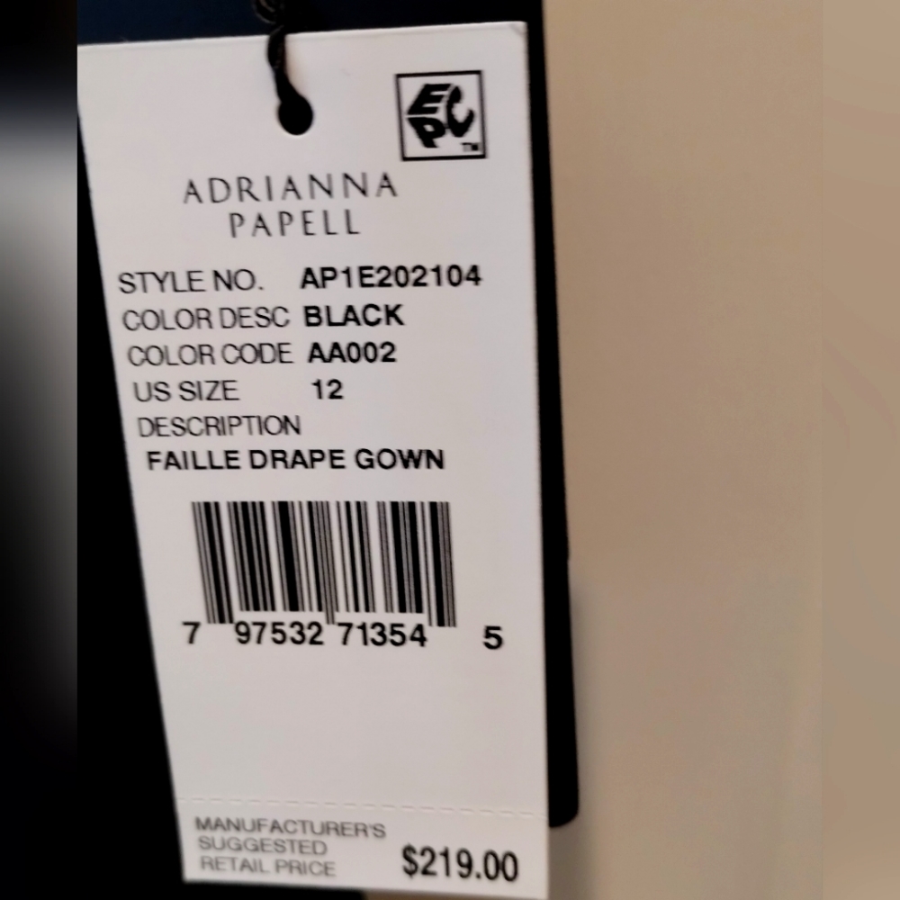 Adrianna Papell one shoulder formal black dress